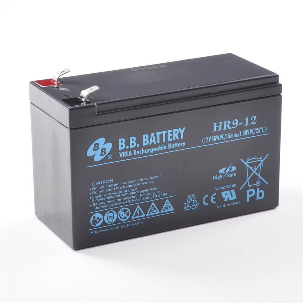 12V 9Ah Batteria, Batteria Piombo-Acido (AGM), B.B. Battery HR9-12